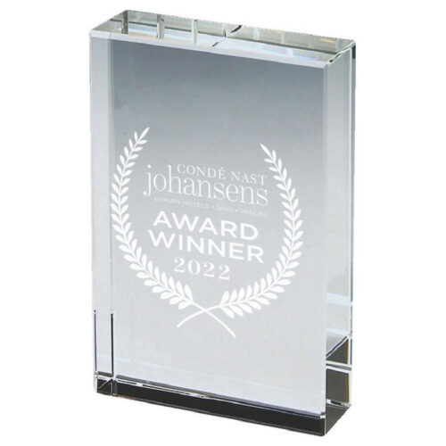 2022 Condé Nast Johansens award winner trophy